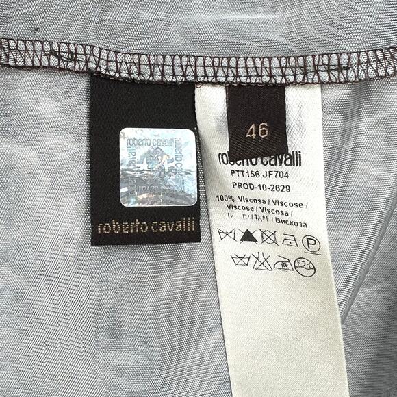 ROBERTO CAVALLI Python Printed One Sleeve Dress XL Pink Black Snake Asymmetric - Picture 10 of 13